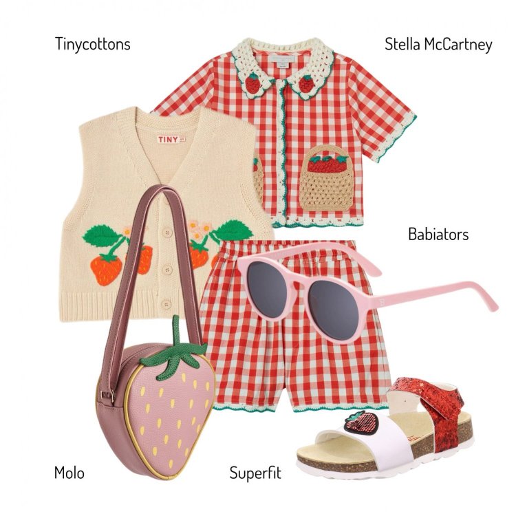 Фото 4 Шорты Stella McCartney Cherries & Berries (красная клетка) 127441 Stella McCartney TW6B69-Z2596-421BC