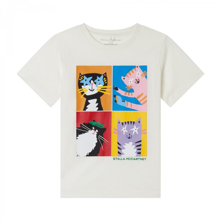 Stella McCartney Футболка Cats (белый с котиками)