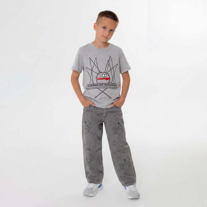 Джинсы (серый c черным)