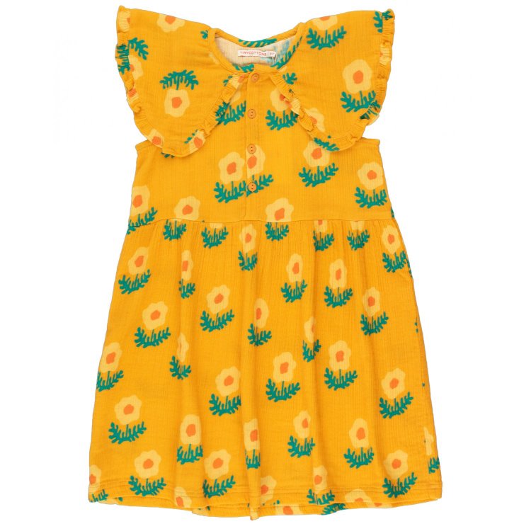 Фото 4 Платье (оранжевый с цветочным принтом) 103938 Tinycottons SS23-124 L01