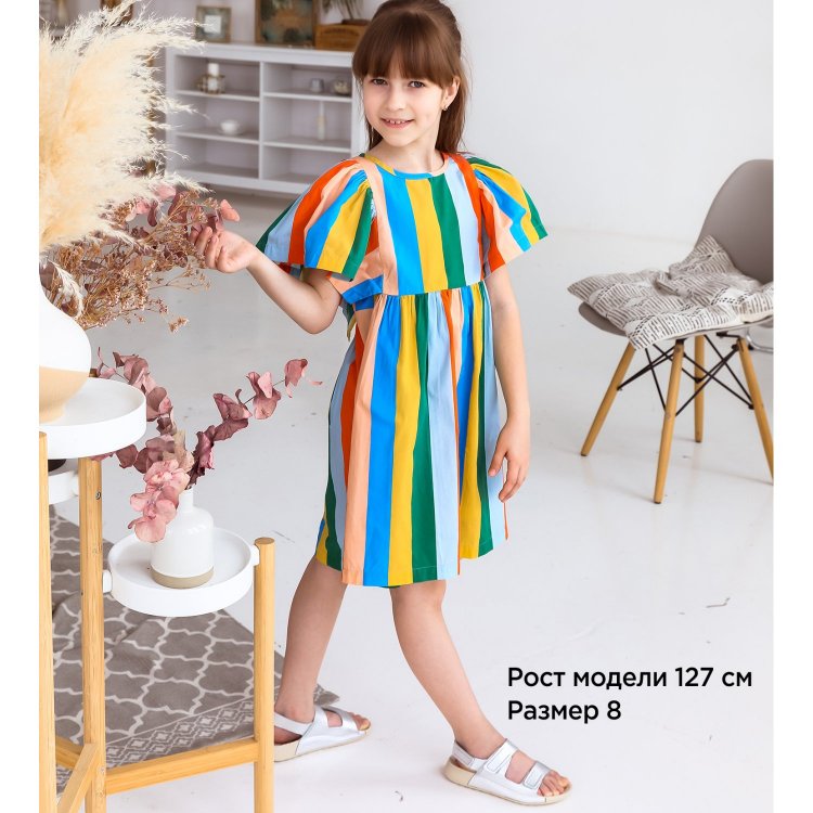 Фото 10 Платье (разноцветная полоска) 103975 Tinycottons SS23-152 108